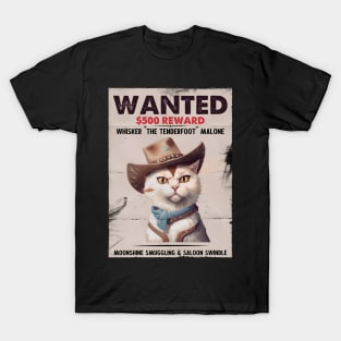 wild west wanted cat T-Shirt